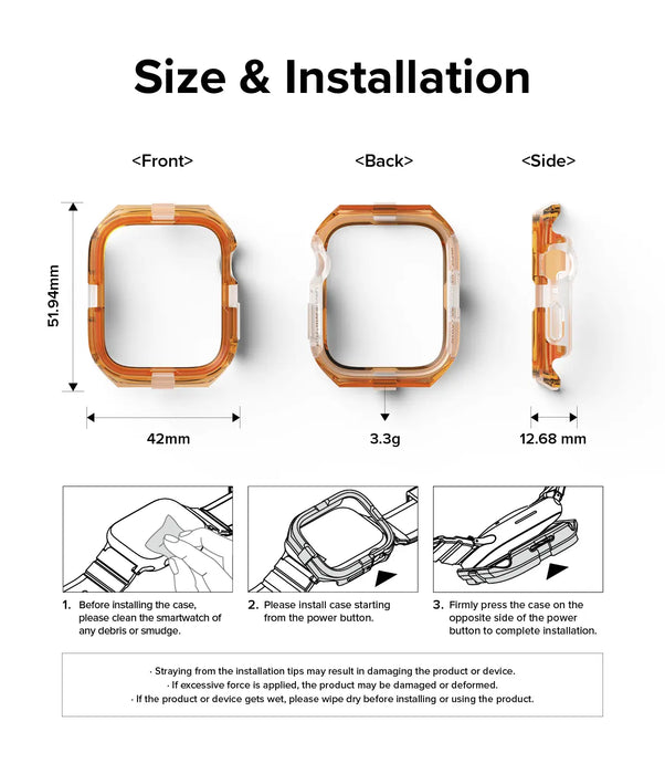 Estuche Ringke Fusion Bumber Apple Watch 8 7 6 5 4 SE1/2 - Naranja