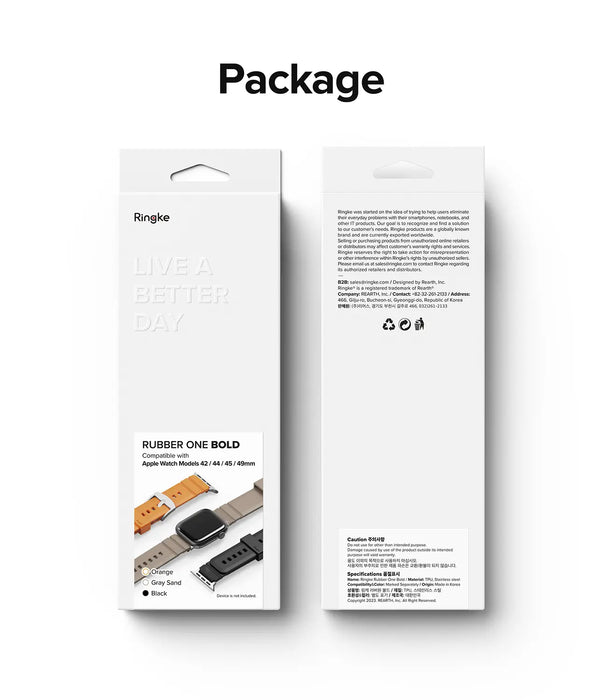 Pulso de repuesto Ringke Rubber One Bold Apple Watch - Negro