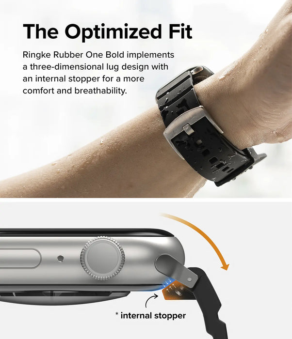 Pulso de repuesto Ringke Rubber One Bold Apple Watch - Negro