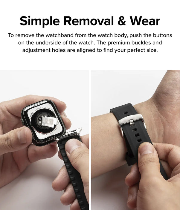 Pulso de repuesto Ringke Rubber One Bold Apple Watch - Negro