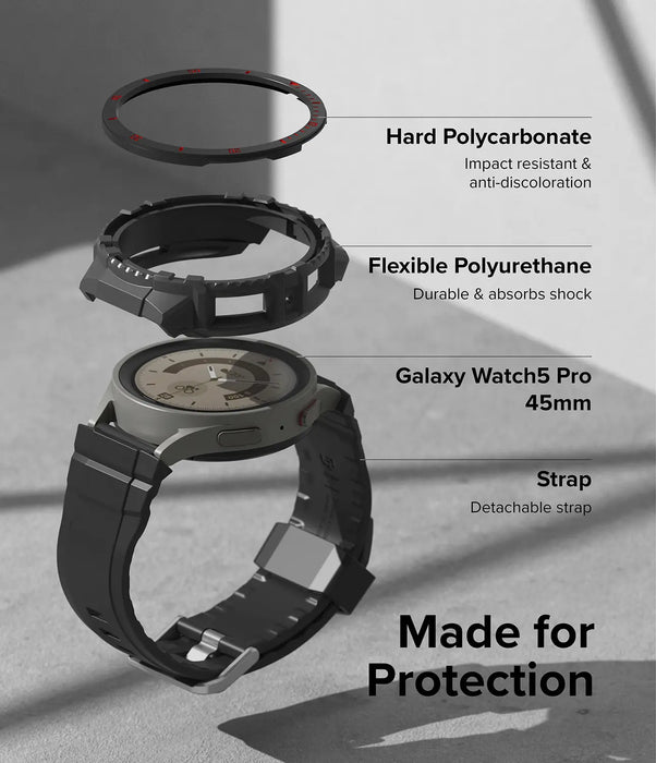 Estuche Pulso Ringke Fusion X Guard Samsung Galaxy Watch 5 Pro - 45mm - Rojo
