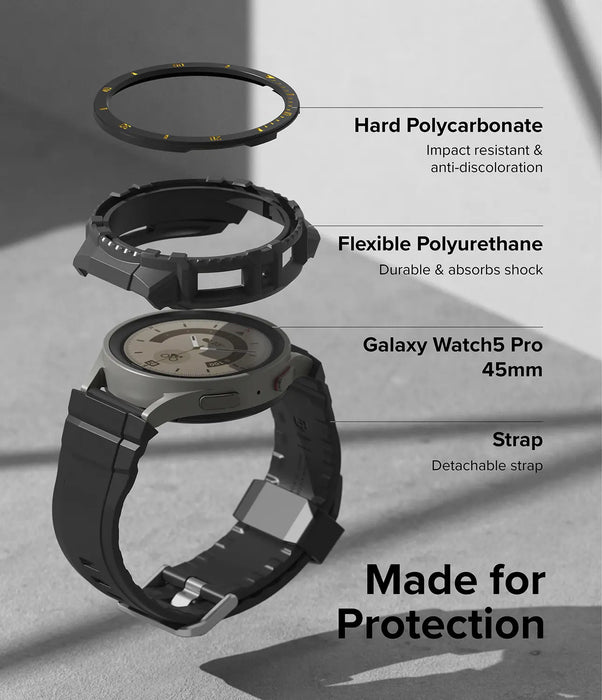 Estuche Pulso Ringke Fusion X Guard Samsung Galaxy Watch 5 Pro - 45mm - Amarillo