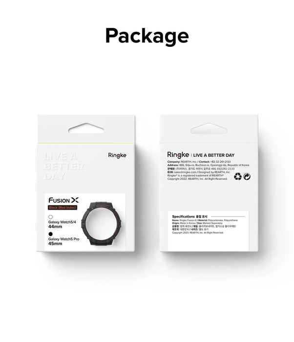 Estuche Ringke  Fusion X Samsung Galaxy Watch 5 Pro - 45mm - Rojo