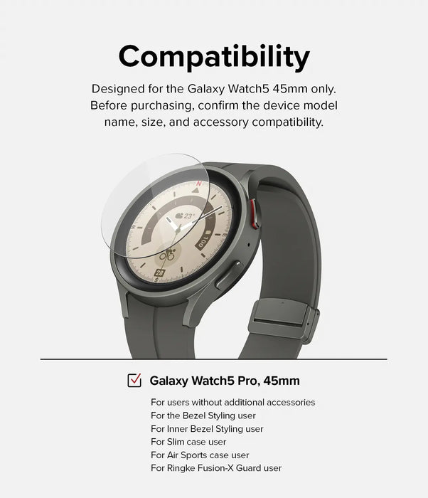 Vidrio Templado Ringke Samsung Galaxy Watch 5 Pro 45mm [4 pack]