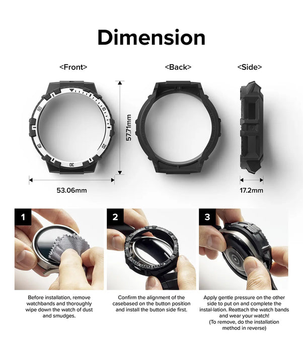 Estuche Ringke  Fusion X Samsung Galaxy Watch 5 Pro - 45mm - Blanco/Negro