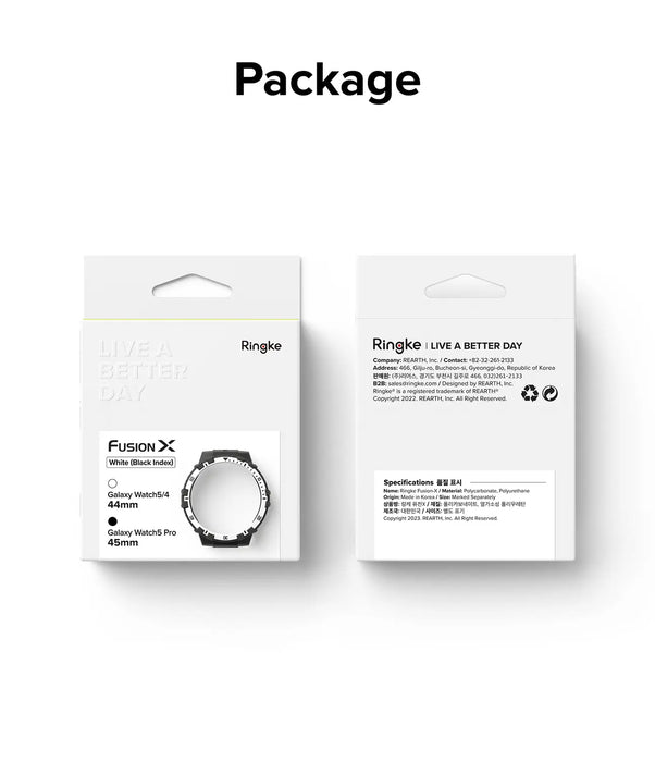 Estuche Ringke  Fusion X Samsung Galaxy Watch 5 Pro - 45mm - Blanco/Negro