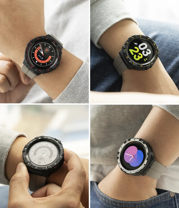 Estuche Ringke  Fusion X Samsung Galaxy Watch 5 Pro - 45mm - Blanco/Negro