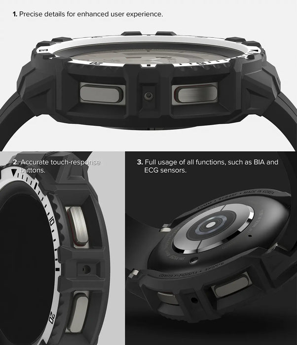 Estuche Ringke  Fusion X Samsung Galaxy Watch 5 Pro - 45mm - Blanco/Negro