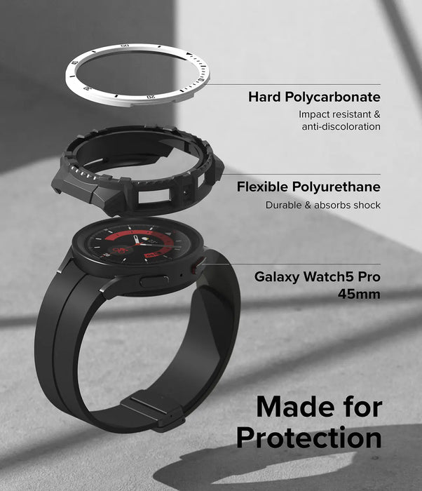 Estuche Ringke  Fusion X Samsung Galaxy Watch 5 Pro - 45mm - Blanco/Negro
