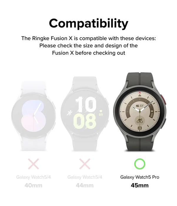 Estuche Ringke  Fusion X Samsung Galaxy Watch 5 Pro - 45mm - Negro/Blanco