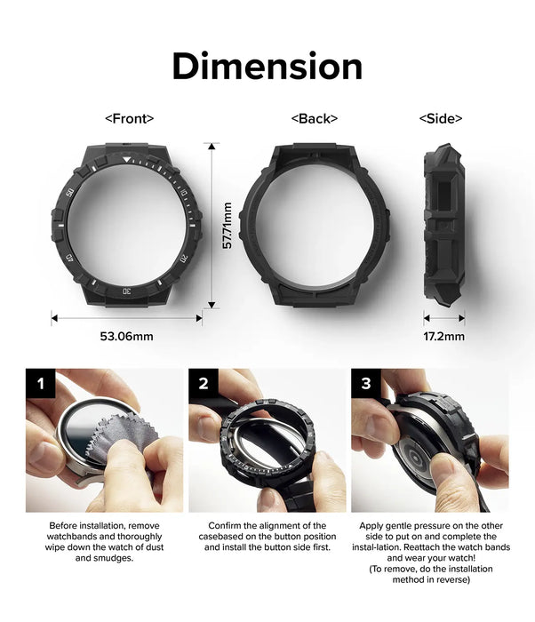 Estuche Ringke  Fusion X Samsung Galaxy Watch 5 Pro - 45mm - Negro/Blanco