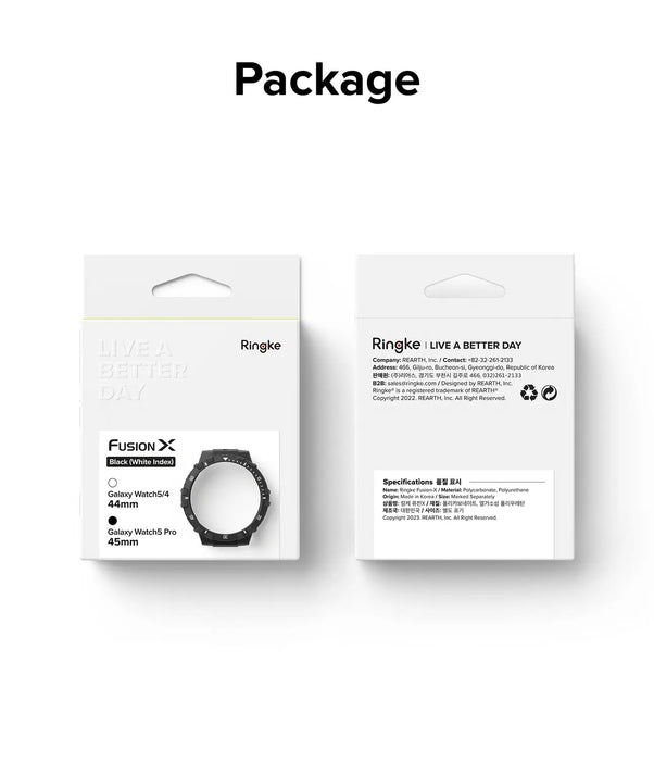 Estuche Ringke  Fusion X Samsung Galaxy Watch 5 Pro - 45mm - Negro/Blanco