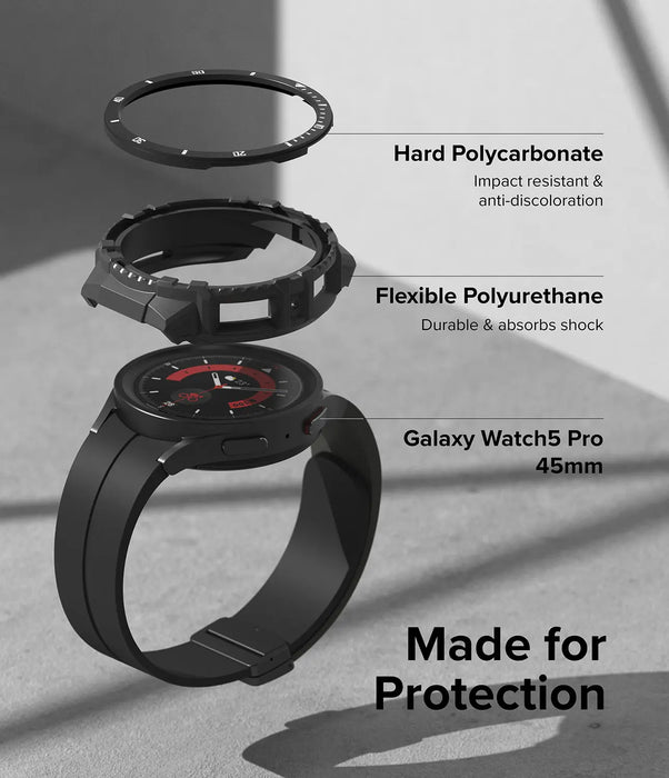 Estuche Ringke  Fusion X Samsung Galaxy Watch 5 Pro - 45mm - Negro/Blanco