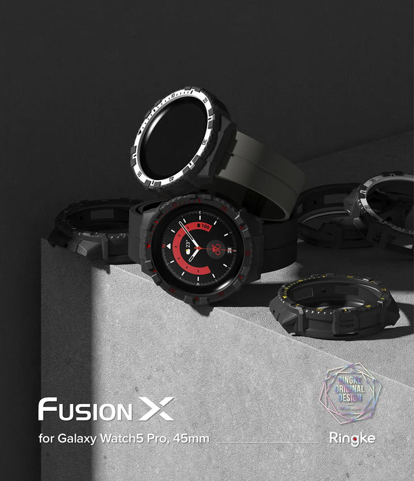 Estuche Ringke  Fusion X Samsung Galaxy Watch 5 Pro - 45mm - Negro/Blanco