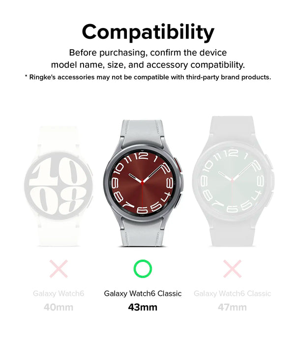 Vidrio Templado Ringke Samsung Galaxy Watch 6 Classic 43mm [4 pack]