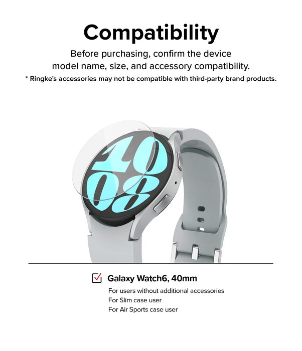Vidrio Templado Ringke Samsung Galaxy Watch 6 40mm [4 pack]
