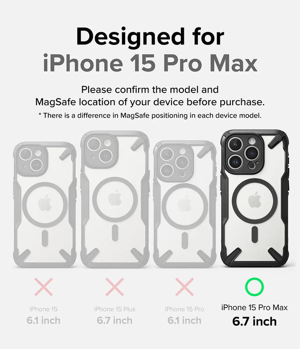 Estuche Ringke Fusion X Magsafe Apple iPhone 15 Pro Max  - Negro