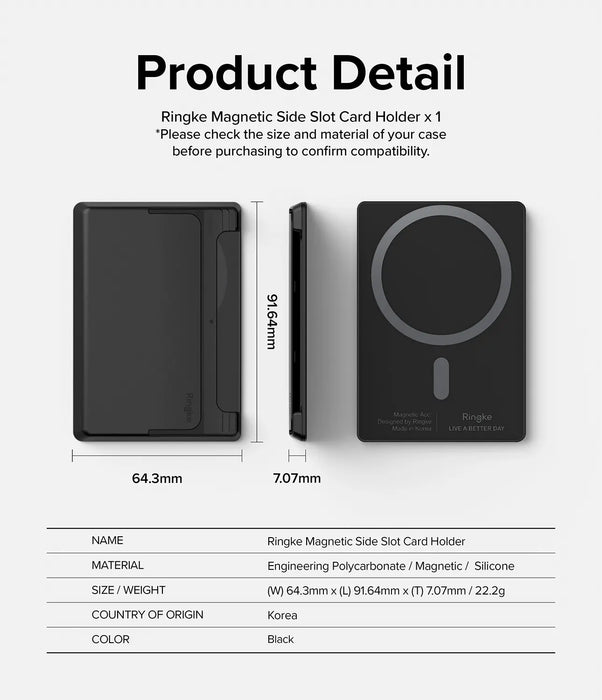 Billetera Lateral Magsafe Ringke - Negra