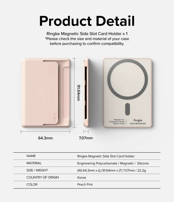 Billetera Lateral Magsafe Ringke - Rosa