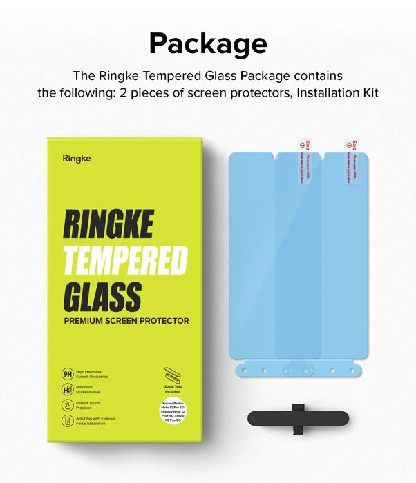 Vidrio Templado Ringke Xiaomi Redmi Note 12 Pro 5G / Poco X5 Pro 5G [2 pack]