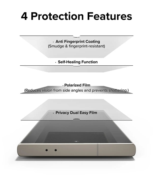 Vidrio Flexible Antiespía Ringke Dual Easy Samsung Galaxy S24 Ultra [1 pack]