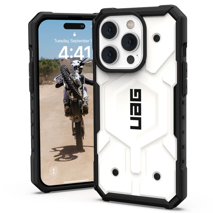 Estuche Urban Armor Gear UAG Pathfinder MagSafe Apple iPhone 14 Pro - Blanco