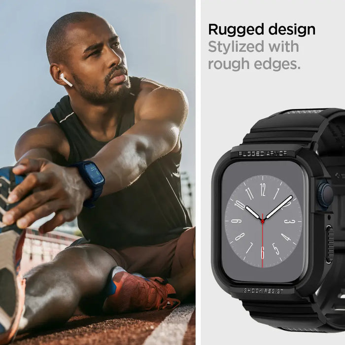 Pulso Estuche Spigen Rugged Armor Pro Apple Watch (45/44 mm) - Negro