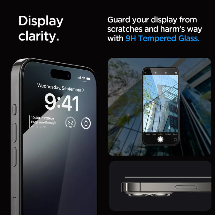 Vidrio Templado Spigen Glas.tR EZ Fit Apple iPhone 15 Pro [1 pack]