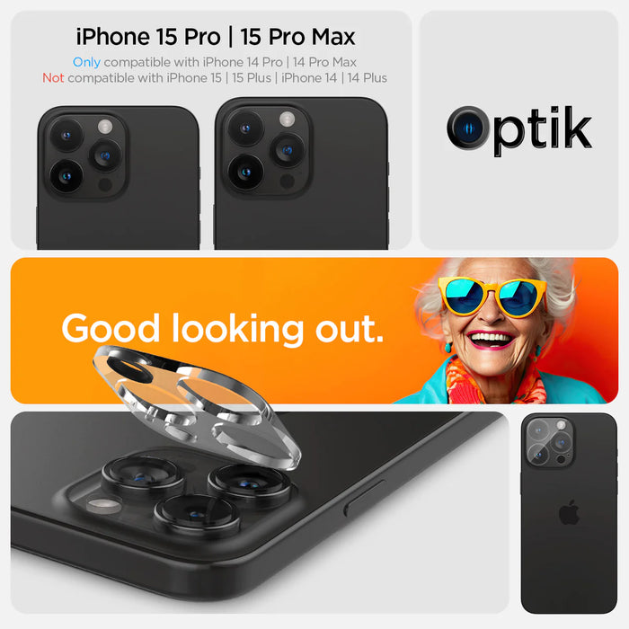 Vidrio protector de lentes de cámara Spigen Glas.tR Optik iPhone 15 Pro Max / iPhone 15 Pro [2 pack]