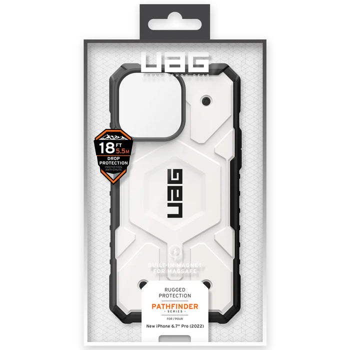 Estuche Urban Armor Gear UAG Pathfinder MagSafe Apple iPhone 14 Pro Max - Blanco