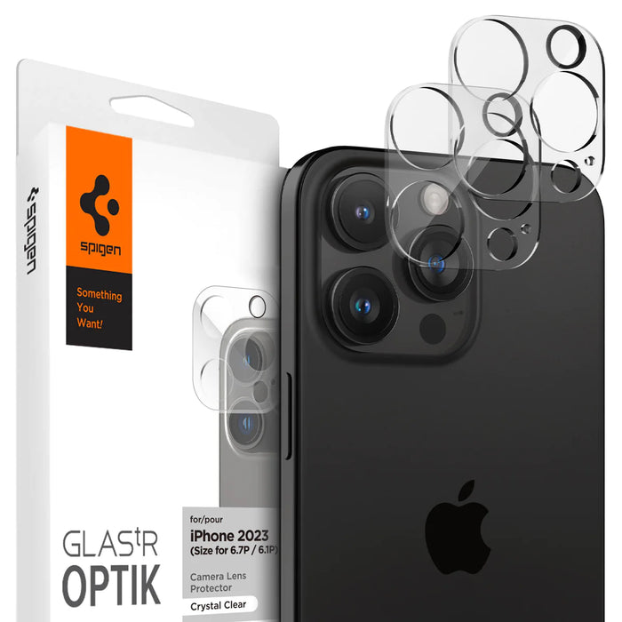 Vidrio protector de lentes de cámara Spigen Glas.tR Optik iPhone 15 Pro Max / iPhone 15 Pro [2 pack]