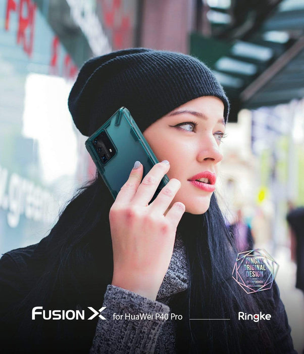 Estuche Ringke Fusion X Huawei P40 Pro - Verde estuches Ringke 