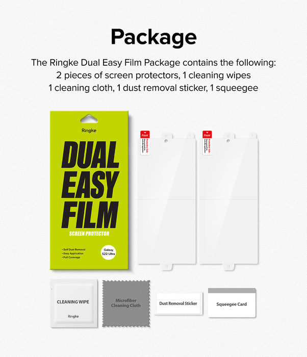 Vidrio Flexible Ringke Dual Easy Samsung Galaxy S22 Ultra 5G [2 pack] protector de pantalla Ringke 